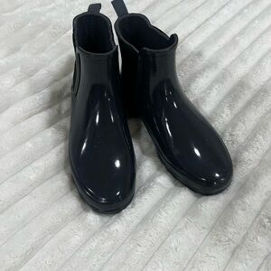 Women's Hunter Navy Rubber Chelsea Rain Boots